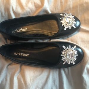 Olivia Miller black flats with embellishment